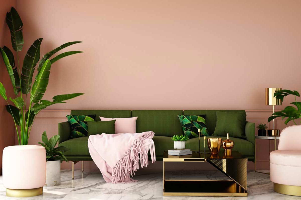 pareti di casa con il tortora rosato