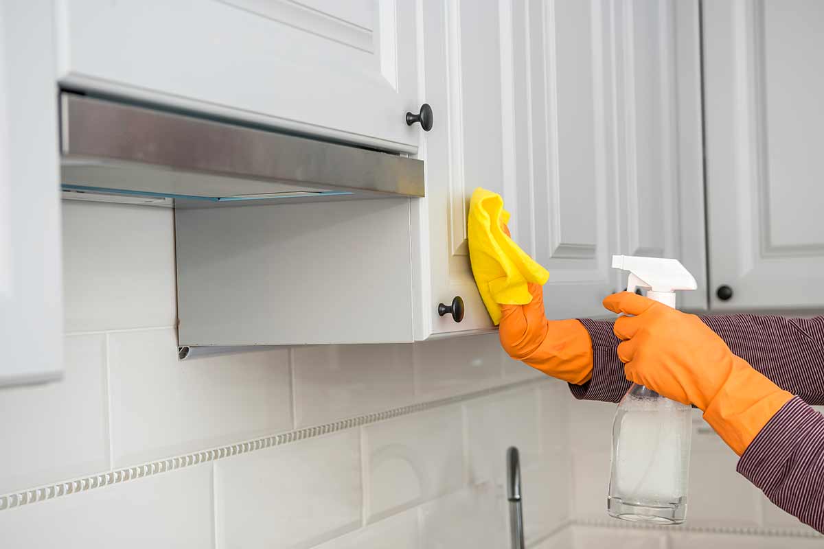 pulizia ante e maniglie della cucina
