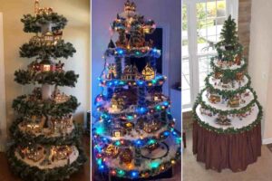 come creare albero di natale con villaggio