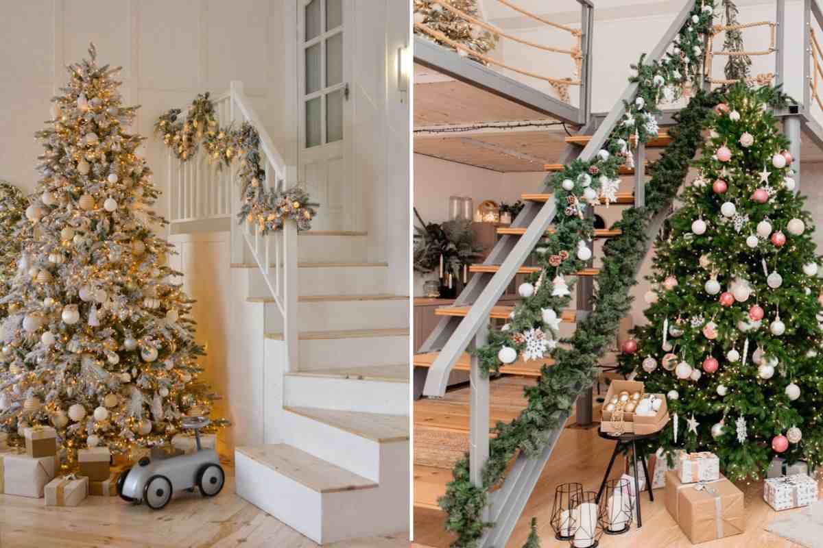 idee decorative per le scale a natale