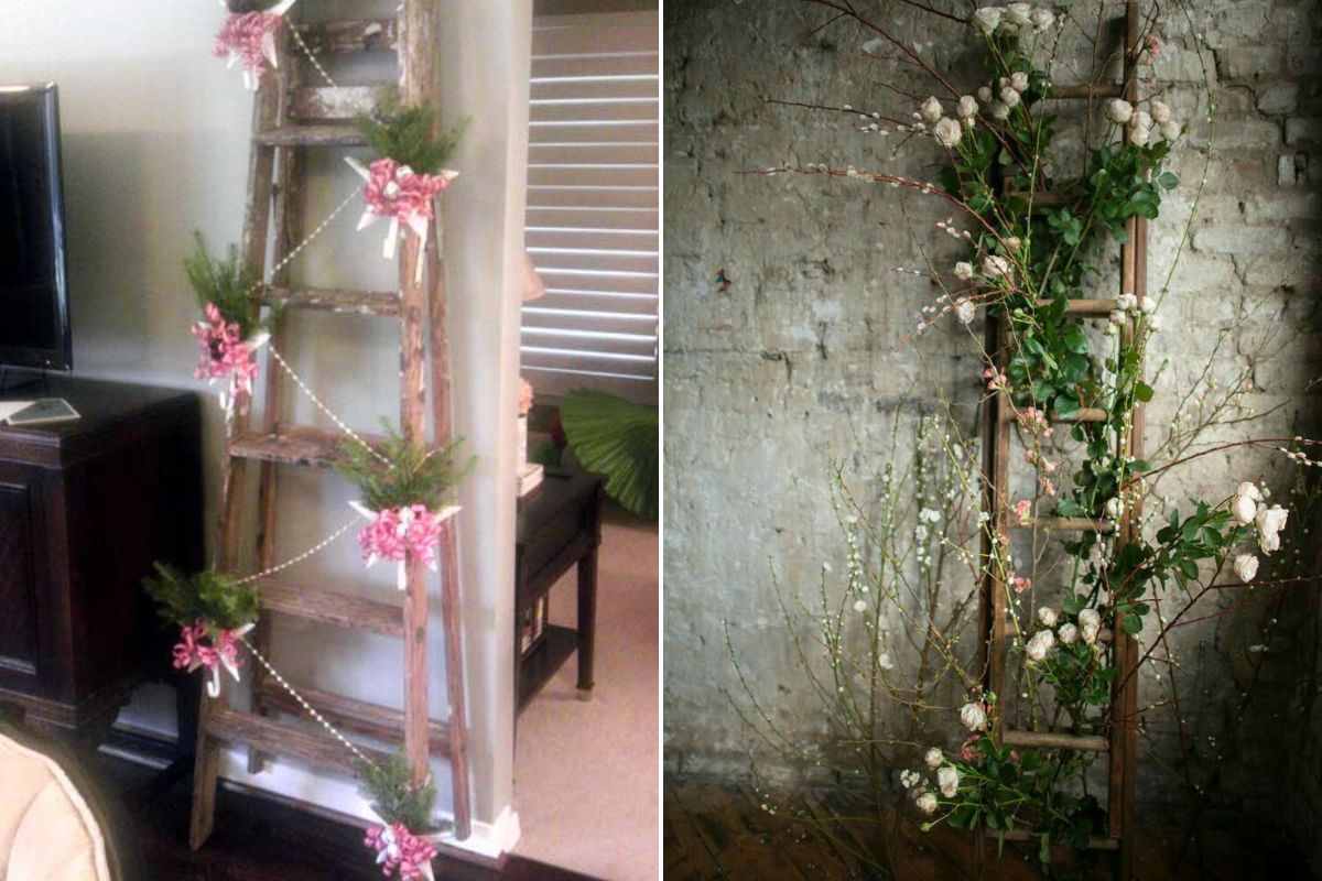 come decorare una scala con fiori e rose per natale