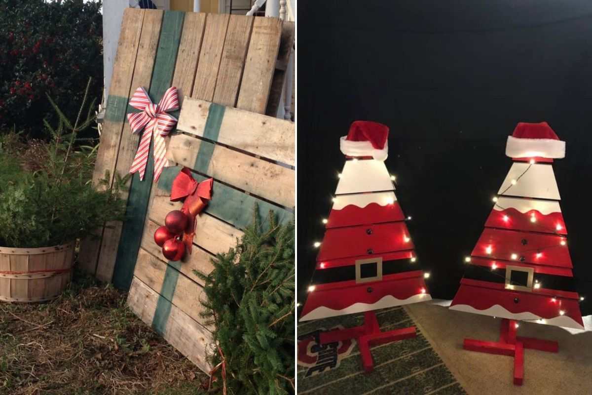 realizzare alberi e pacchi regalo con pallet