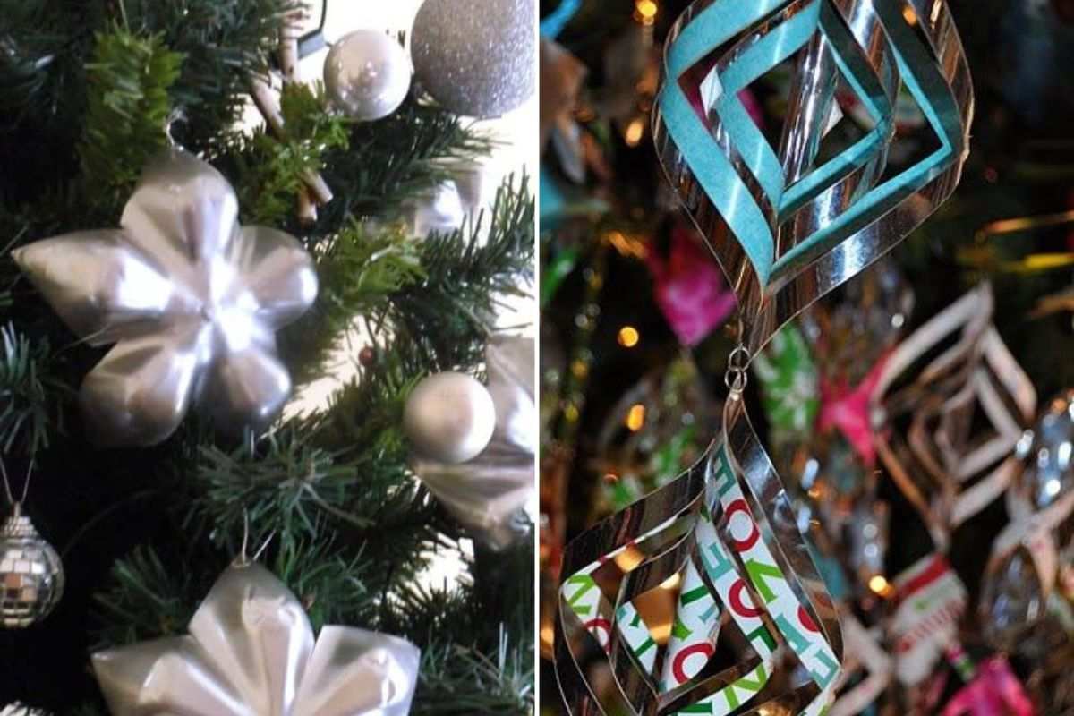 decorazioni per albero con bottiglie