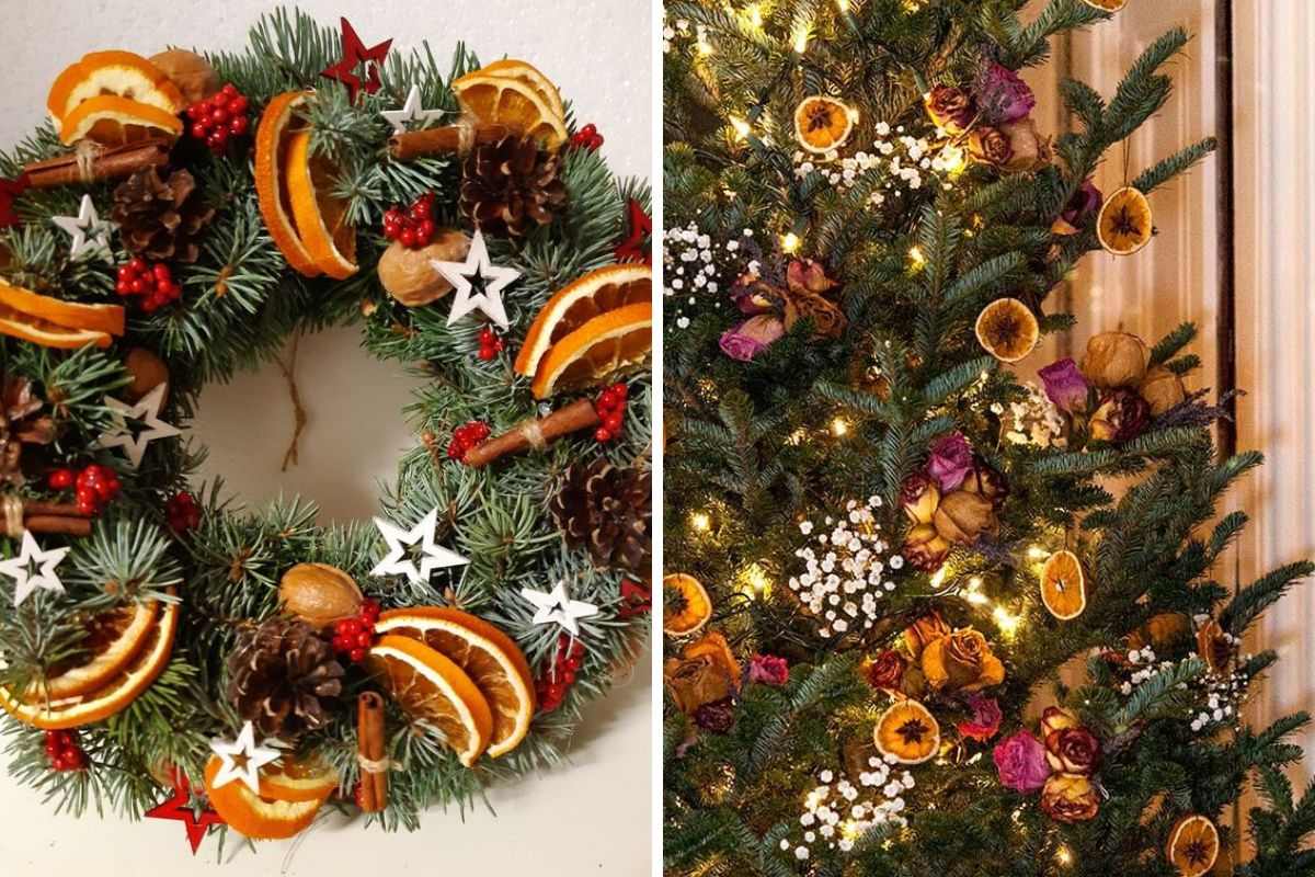 Frutta secca per decorazioni di Natale