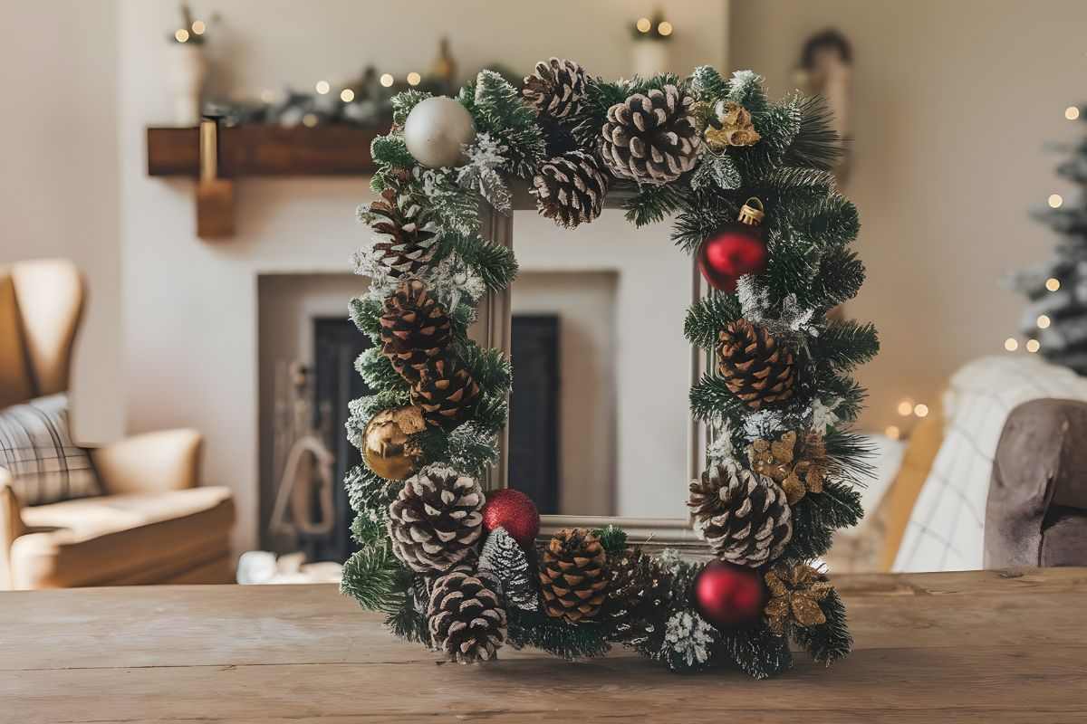 come creare una cornice di natale fai da te