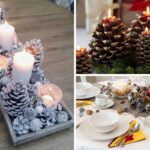 Idee con pigne e candele per Natale