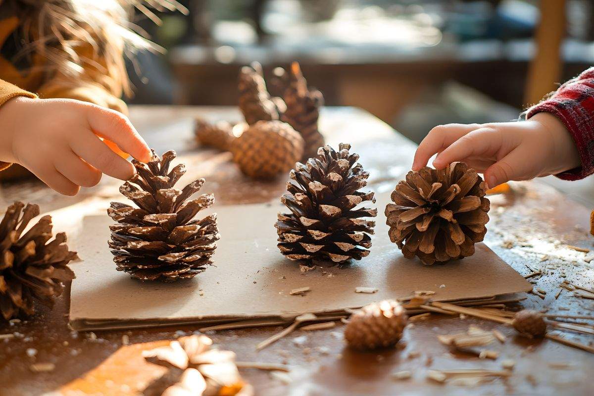 Alberi di Natale originali con le pigne