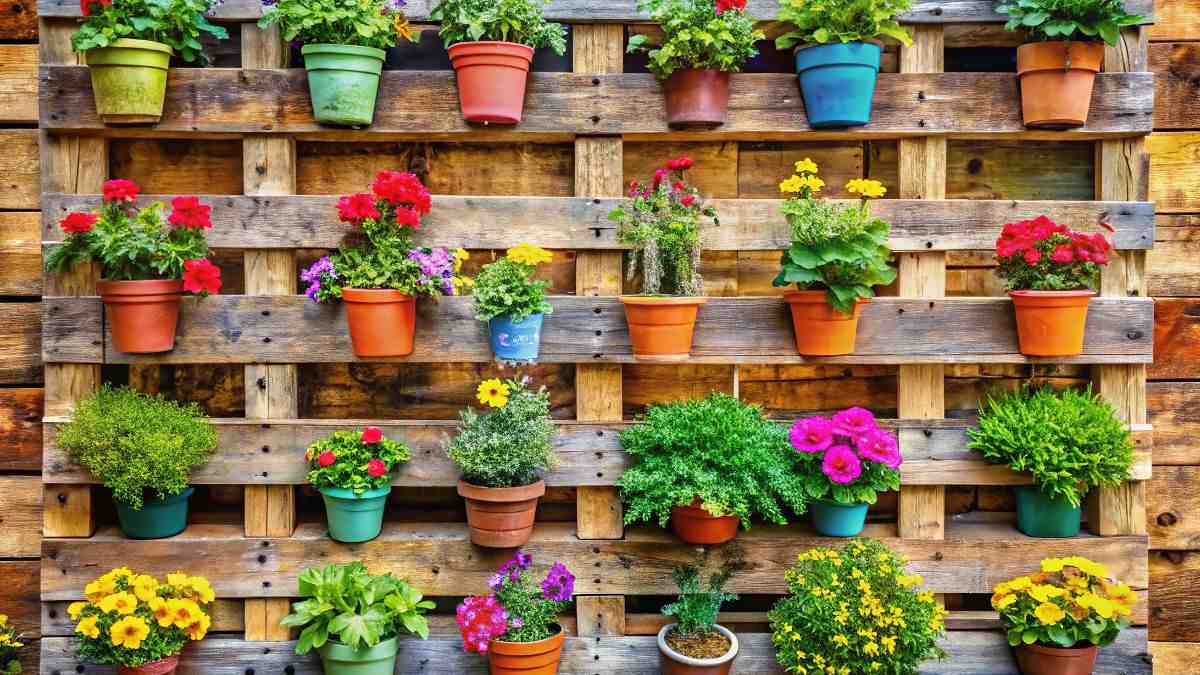 come creare fioriera a muro con pallet